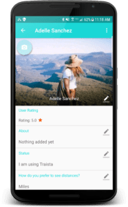 Traista app travel profile